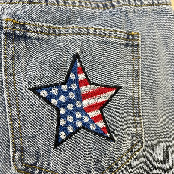 Shein Pocket Raw Hem Cut Off Blue Shorts Size 32 - Picture 7 of 10